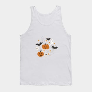 Pumpkin Party on Beige Tank Top